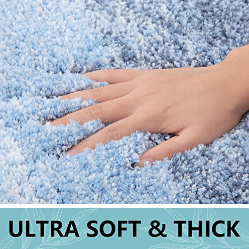 Arotive Microfiber Bathroom Rugs, Shaggy Soft and Absorbent Bath Rug, Non-Slip, Thick Plush Machine Washable Dry Bath Mats for Bathroom, Tub and Shower, 24x16, Light Blue - Image 4