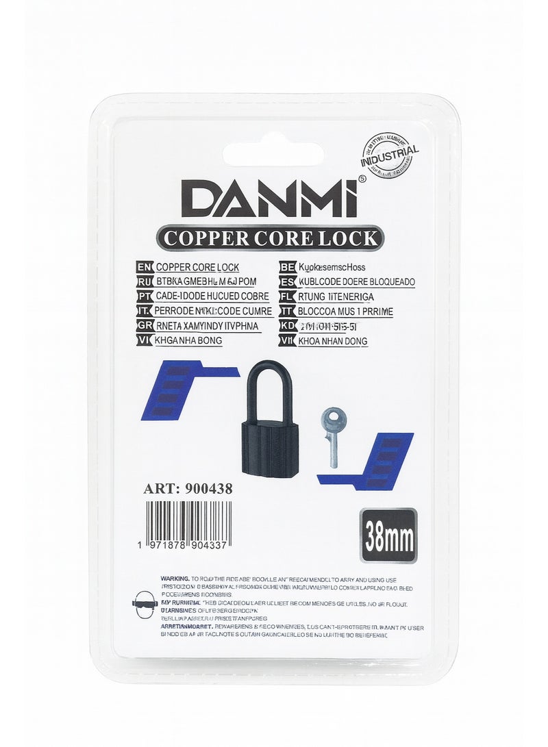 DANMI 38mm Copper Core Padlock – Industrial Metal Security Lock with 3 Keys (ART: 900438) - Image 3