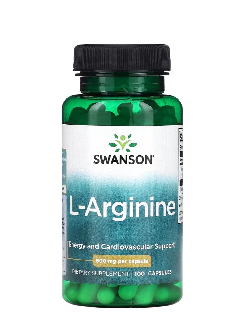 سوانسون إل-أرجينين 500 مجم 100 كبسولة - Image 1