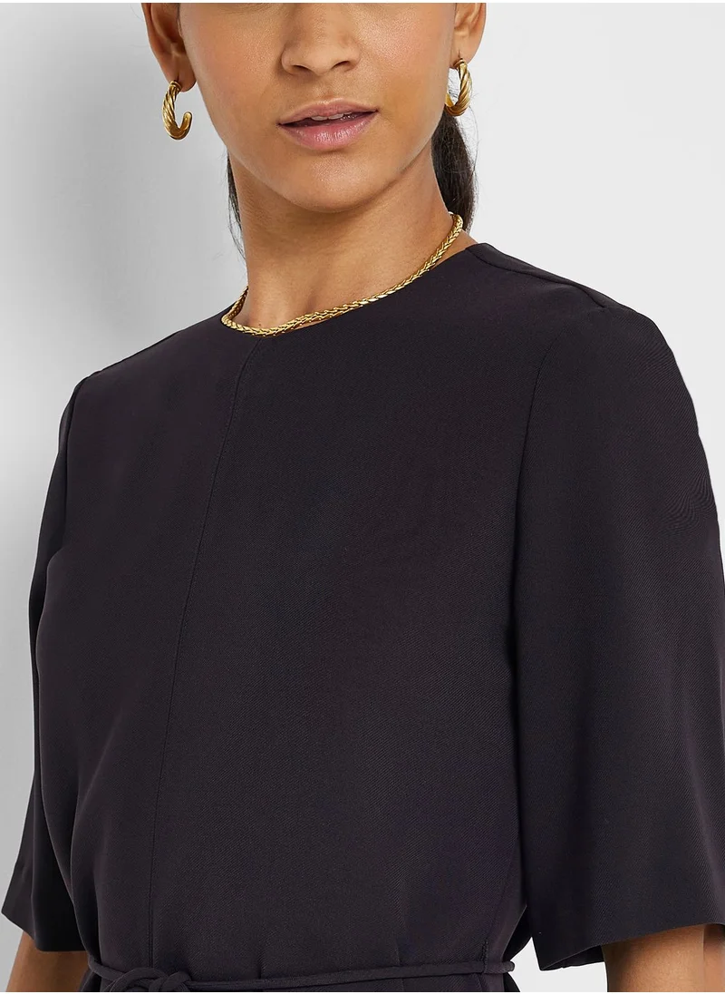 CALVIN KLEIN Twill Detail Knitted Dress