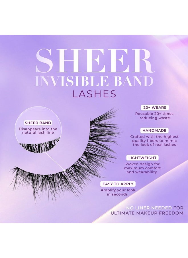 Playful Sheer Band False Eyelashes Winvisible Band Lashes Half Lashes Natural Look Half Lash Cateye Style Faux Mink Lashes Clear Band Lashes Reusable Eyelashes 20X 13Mm - pzsku/ZC3930699D7DEE8679F9DZ/45/_/1707975376/56d9f777-7906-40ae-97bc-8aa256f0cb60