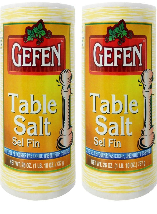 Gefen Table Salt, 26oz (2 Pack, Total 3.25 Pounds) Easy Pour Canister, Product of the USA - Image 1