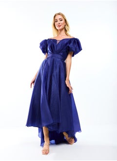 House of Moda Off Shoulder Neck High Low Hem Maxi Dress with Tie Belt by Styli  - Image 5