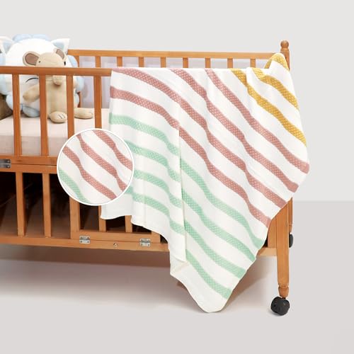 haus & kinder Knitted Baby Blanket, Soft Breathable Baby Blankets Newborn, Premium Baby Blanket for 0-2 Years, Cozy Blankets for Crib, Nursery & Stroller, New Born Baby Essentials | Spectrum - Image 1