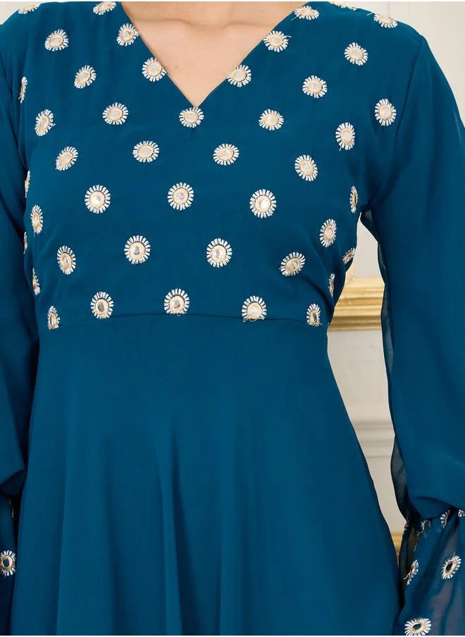 Styli Polka Dot Chiffon Dress