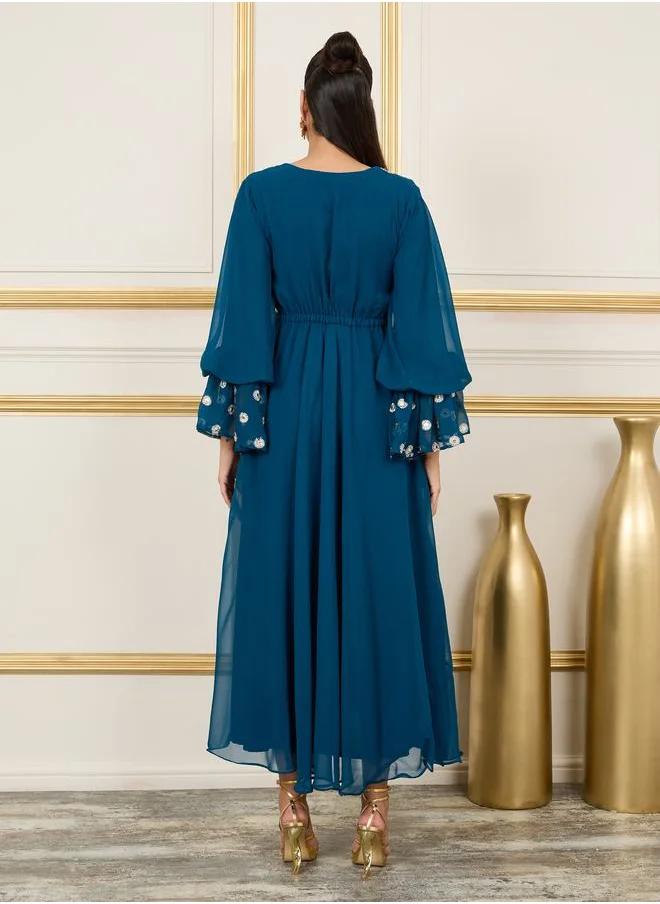 Styli Polka Dot Chiffon Dress