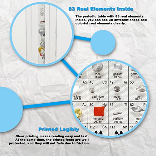 BEWITU Periodic Table with Real Elements Inside Large Acrylic Periodic Table of Elements with Flannel Bag Chemistry Gifts for Kids Adults Teacher 83 x 55 - Image 3