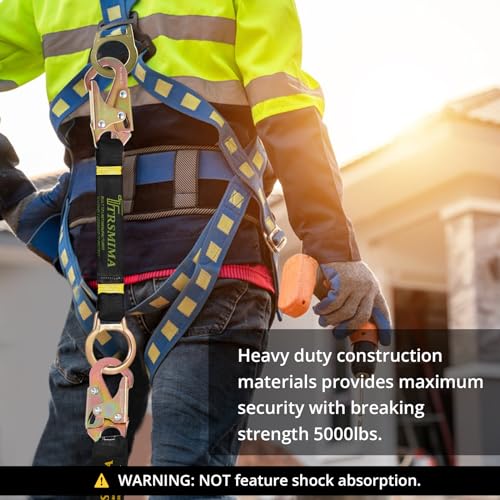 TT TRSMIMA TRSMIMA Safety Harness Extension Lanyard - 18”D-ring Extender Fall Protection Arrest System with Snap Hook Connector Ring ANSI - Image 5