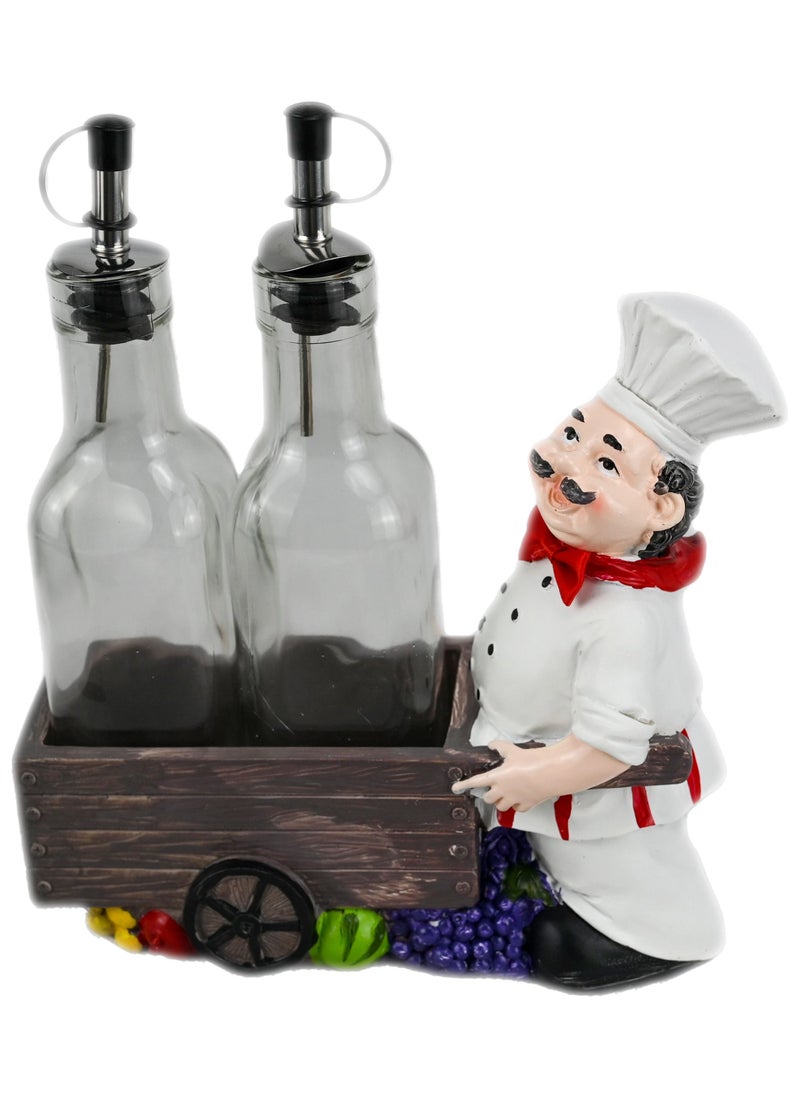 Generic - Cool Fat Funny Chef Serving Tray With Spray Bottles, Olive Oil Sprayer, Vinegar Dispenser, Portable Oil Dispenser Mister For Bbq, Salad, Baking, Roasting, Grilling, Frying, Fat Chef Olive Oil Sprayer - Image 1
