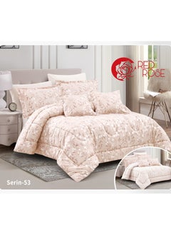 Red Rose Summer Microfiber Inflatable Bedspread - 8 Pieces Double 