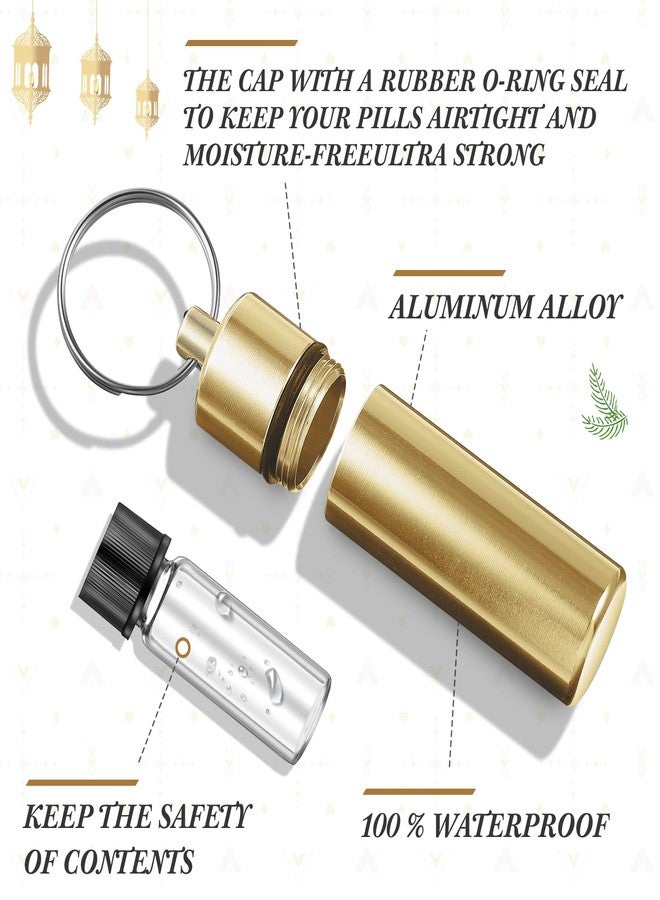 Tandefio 10 Sets Anointing Oil Bottles Keychain Vial Holy Water Container with Dropper Cross Pendant for Travel Baptism Favor (Gold) - Image 3