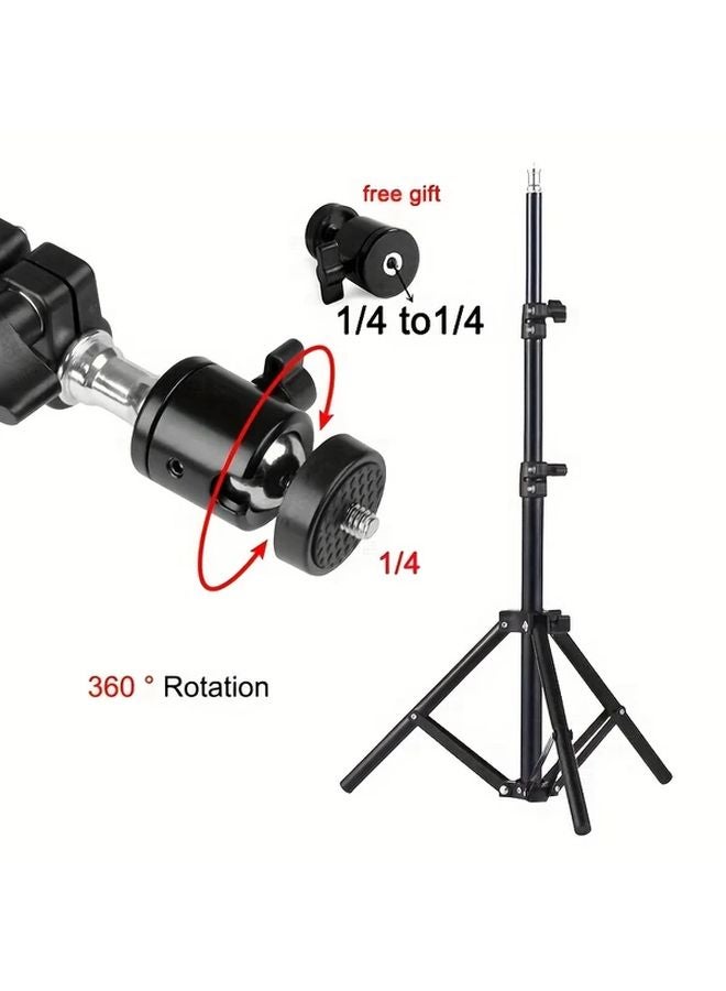 Black Durable Adjustable Height Projector Tripod Stand Carbon Steel Plastic 50 110cm Stable Anti Shake 360 Flexible Portable Telescopic - Image 4