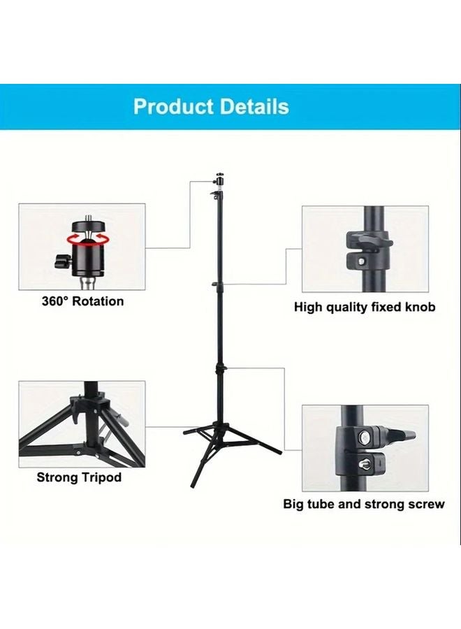 Black Durable Adjustable Height Projector Tripod Stand Carbon Steel Plastic 50 110cm Stable Anti Shake 360 Flexible Portable Telescopic - Image 5