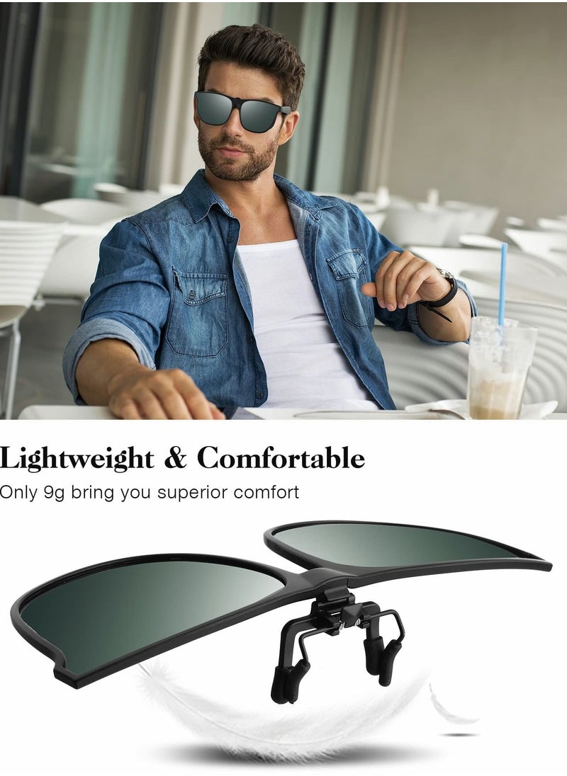 Captaintech Sunglasses, 6 Pair Polarized Clip-on Sunglasses Anti-glare TR90 Frame Flip Up Driving Clip-on Glasses for Women and Men, Polarized Glare Reduce, High Definition Vision  - Image 5