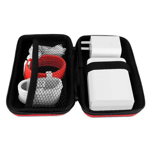 iMangoo Shockproof Travel Essentials Organizer Charger Case, Space-Optimized Small Zipper Electronics Accessories Pouch Tech Cord Cable Adapter Power Bank Storage for Women Men, 6.5x3.2x1 In (Red) - Image 5