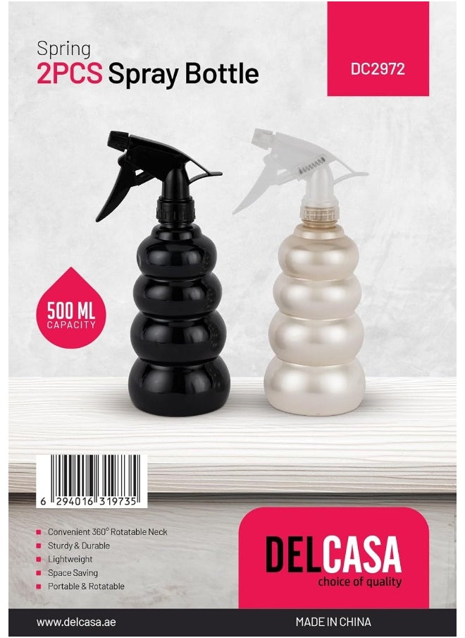 DELCASA Delcasa 2pcs 500ML Spring Spray Bottle Convenient 360 degree rotatable neck Ideal For Salon, Tattooing, Hairdressing, Gardening Assorted Colors  - Image 4