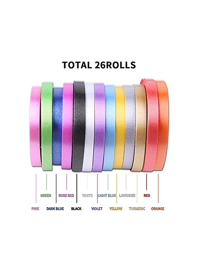 The Bros 13 color 26 Curly Ribbon set Colorful Curly Balloon string Gift Wrap Ribbon balloon double-sided curlers suitable for Christmas Thanksgiving wedding party home holiday balloon flower decoration - Image 4