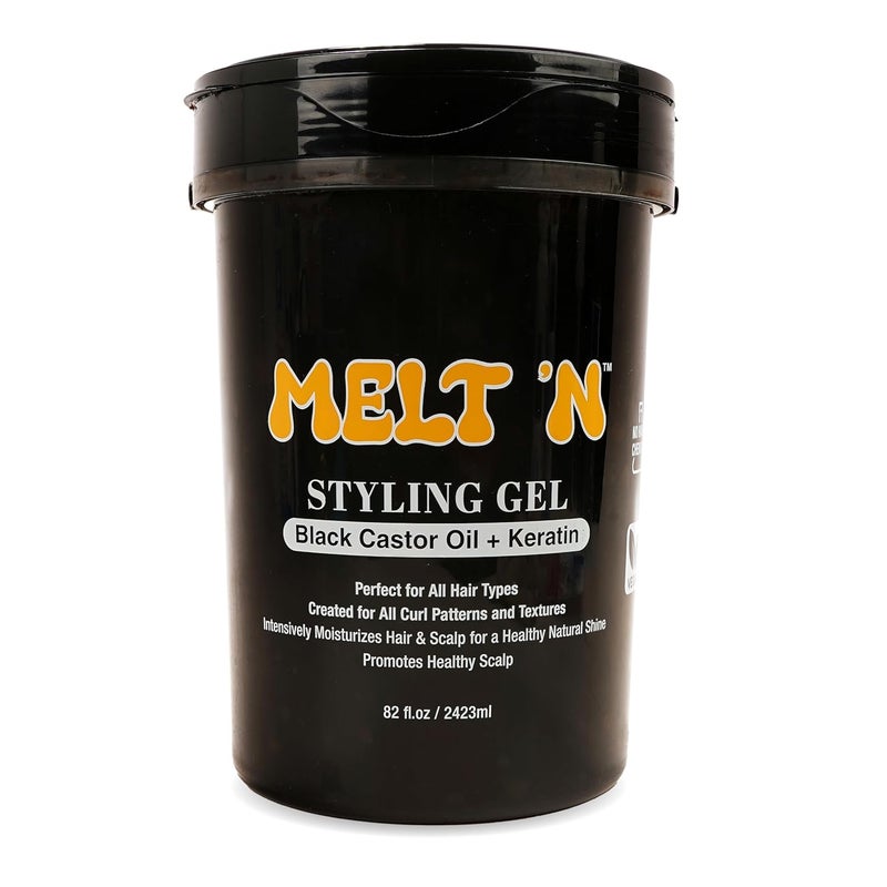 EBIN NEW YORK Meltn Styling Gel Keratin and Black Castor Oil 82oz  Gives High Shine and Provides a Soothing and Calming Effect Strong Hold Styling Nourshing the Hair No Frizz or Breakage