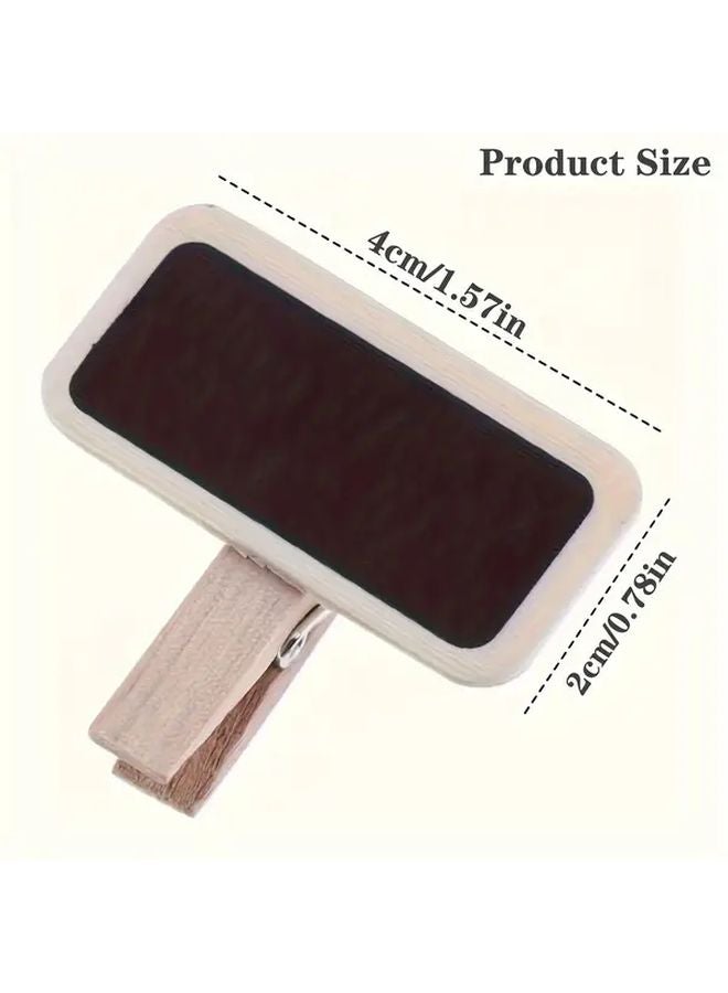 20 قطعة من لافتات السبورة الصغيرة الخشبية مع مشابك للملاحظات المنزلية والاستخدام المكتبي - Image 4