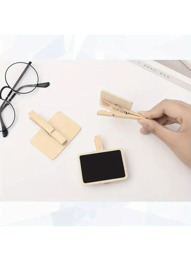 20 قطعة من لافتات السبورة الصغيرة الخشبية مع مشابك للملاحظات المنزلية والاستخدام المكتبي - Image 5