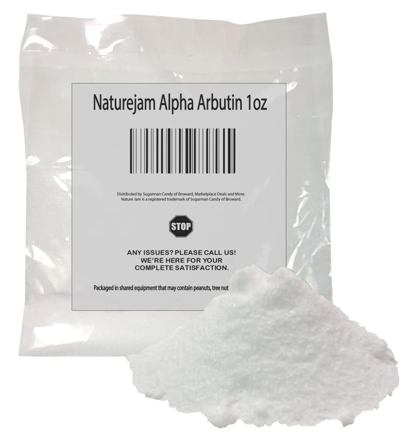 Naturejam Alpha Arbutin Powder Pure Skin Whitener Brightener Dark Spot Corrector Evens Out Skin Tone and Helps With Hyperpigmentation 1 Ounce