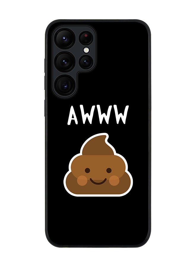 Stylizedd Rugged Black edge case for Samsung Galaxy S23 Ultra 5G Slim fit Soft Case Flexible Rubber Edges Anti Drop TPU Gel Thin Cover - Awww Shit - Image 1