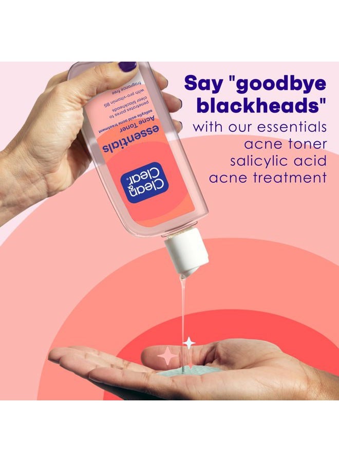 Clean & Clear Essentials Oil-Free Acne Toner, 2% Salicylic Acid Acne Treatment, Gentle Facial Toner for Pimples Cleanses Pores to Clear & Remove Blackheads, Fragrance Free, 8 fl. oz - Image 2