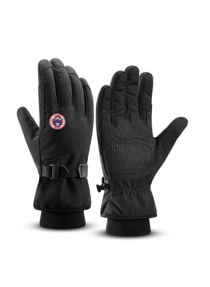 Golovejoy Winter Skiing Men And Women Outdoor Riding Waterproof Non Slip Plush Thickened Warm Gloves 