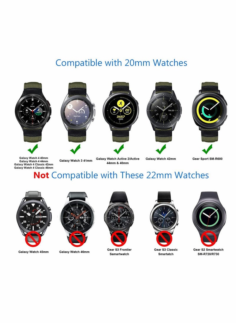20mm Nylon Strap for Samsung Galaxy Watch 4 Series 40mm 44mm Classic 42mm 46mm Compatible Accessories - Image 3