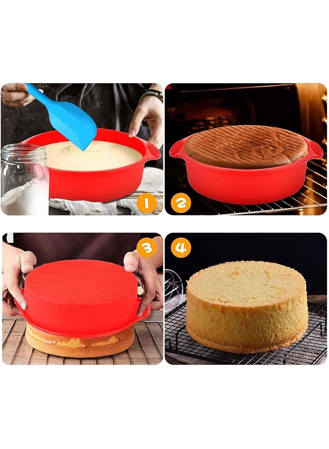 Excefore Bread Baking Mould And Loaf Tin, Set Of 3 Non Stick Silicone Baking Moulds Set Including Cake Mould Bread/Toast Mould Silicone Spatula For Homemade Cakes, Breads, Meatloaf And Quiche - Image 2