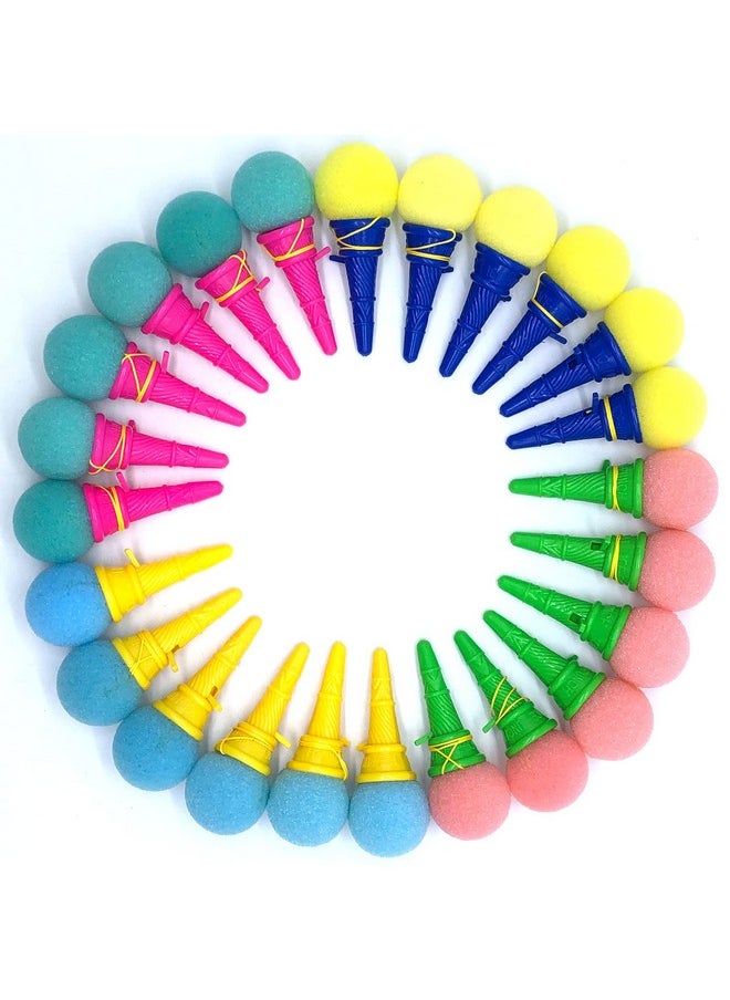 Meirrnyyu - 24 Pcs 4Inch Ice Cream Foam Ball Launcher,Mini Ice Cream Cone Shooter Toys For Kids,Children,Carnival Prize,Party Favors - Image 1