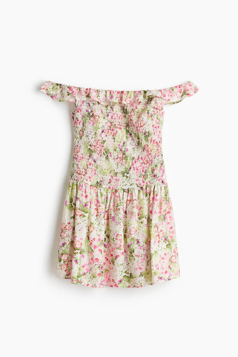H&M Smocked off-the-shoulder dress