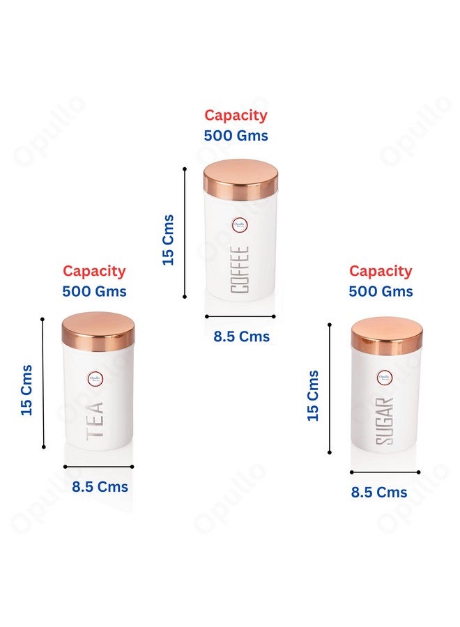 Opullo Mother's Choice Tea Coffee Sugar Containers Set | Coffee Tea Sugar Container Set | Stainless Steel Coffee Tea Sugar Canister Set of 3 | 500 Gms - Image 3