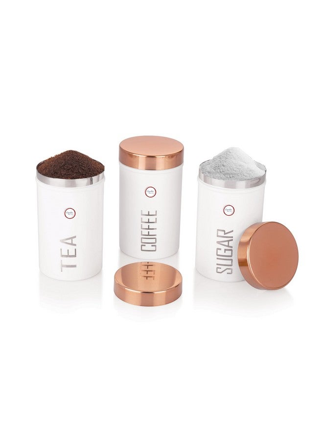 Opullo Mother's Choice Tea Coffee Sugar Containers Set | Coffee Tea Sugar Container Set | Stainless Steel Coffee Tea Sugar Canister Set of 3 | 500 Gms - Image 1