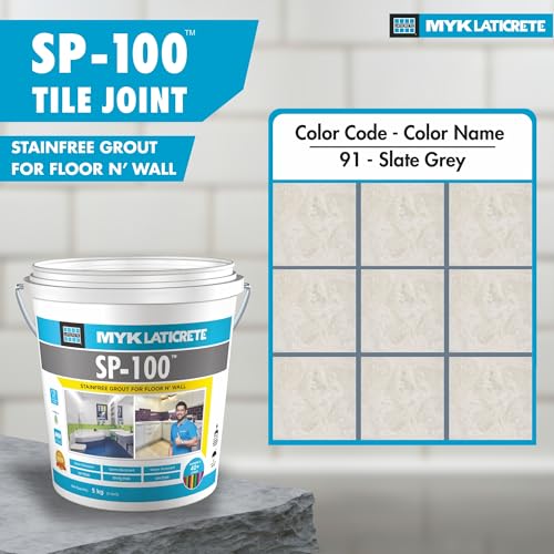 MYK LATICRETE SP-100™ Premium Epoxy Grout (91-Slate Grey, 5KG)-Stain & Germ Resistant & Water-Resistant-Food Grade CFTRI Certified Epoxy-Grout-Home, Kitchen & Bathroom-Floor & Wall Tile Joints - Image 2
