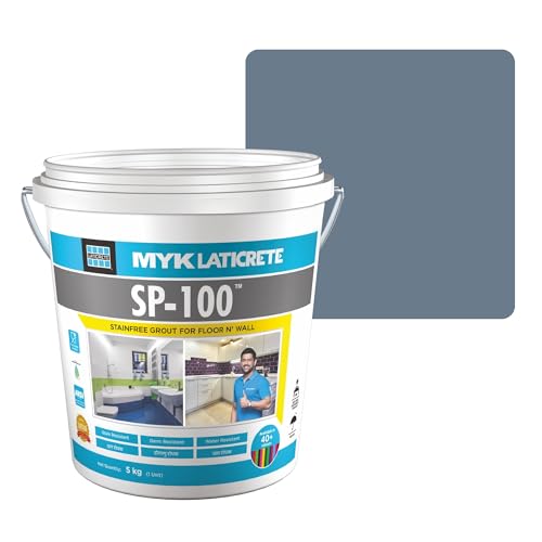 MYK LATICRETE SP-100™ Premium Epoxy Grout (91-Slate Grey, 5KG)-Stain & Germ Resistant & Water-Resistant-Food Grade CFTRI Certified Epoxy-Grout-Home, Kitchen & Bathroom-Floor & Wall Tile Joints - Image 1