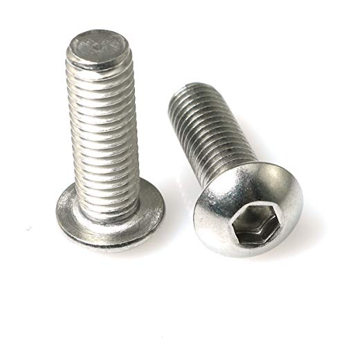 PZRT 50pcs M3 x 8mm Button Head Socket Cap Screws,304 Stainless Steel Allen Hex Button Head Screws - Image 1