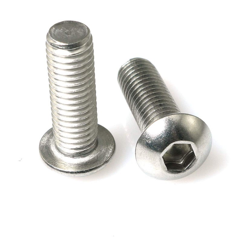 PZRT 50pcs M3 x 8mm Button Head Socket Cap Screws,304 Stainless Steel Allen Hex Button Head Screws - Image 2