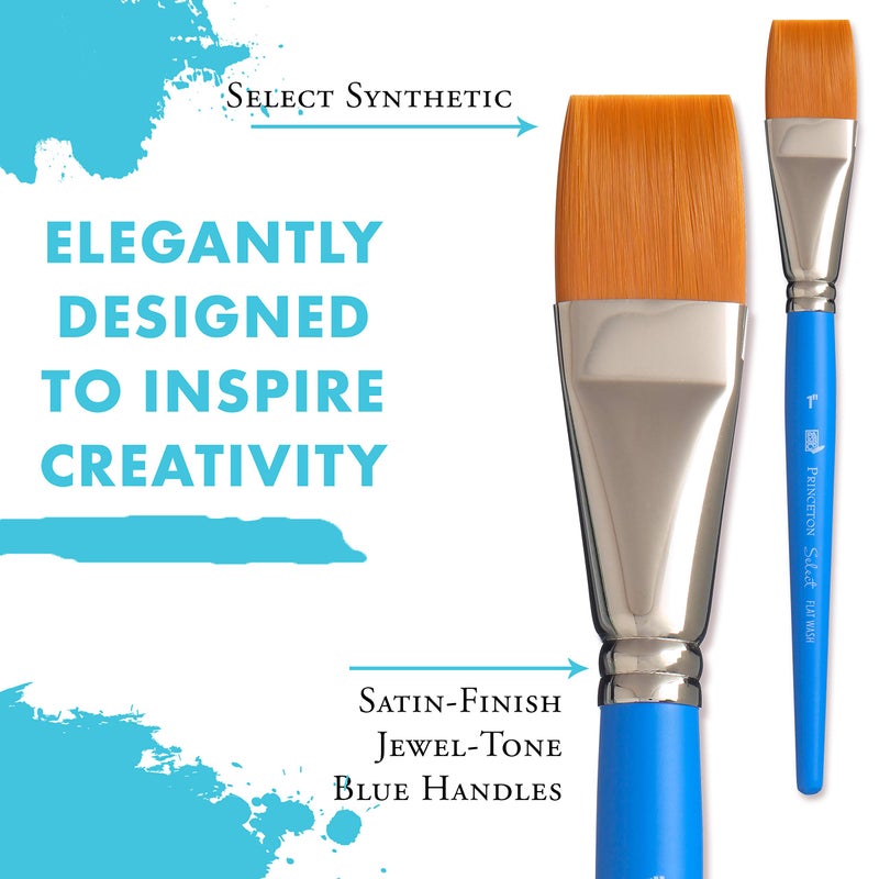 Princeton Select Artiste, Series 3750, Paint Brush for Acrylic, Watercolor and Oil, Flat Wash, 1 Inch - Image 3