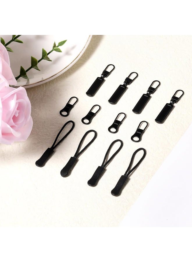 SAVITA 12pcs Zipper Pull Replacement, Detachable Zipper Pull Practical Metal and Plastic Zipper Pull Tabs Zipper Pull Cord Extender for Jackets Jeans Wallets (3 Designs)  - Image 3