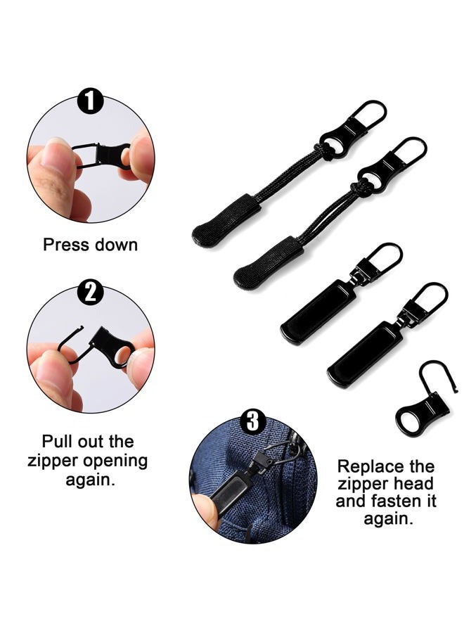 SAVITA 12pcs Zipper Pull Replacement, Detachable Zipper Pull Practical Metal and Plastic Zipper Pull Tabs Zipper Pull Cord Extender for Jackets Jeans Wallets (3 Designs)  - Image 5