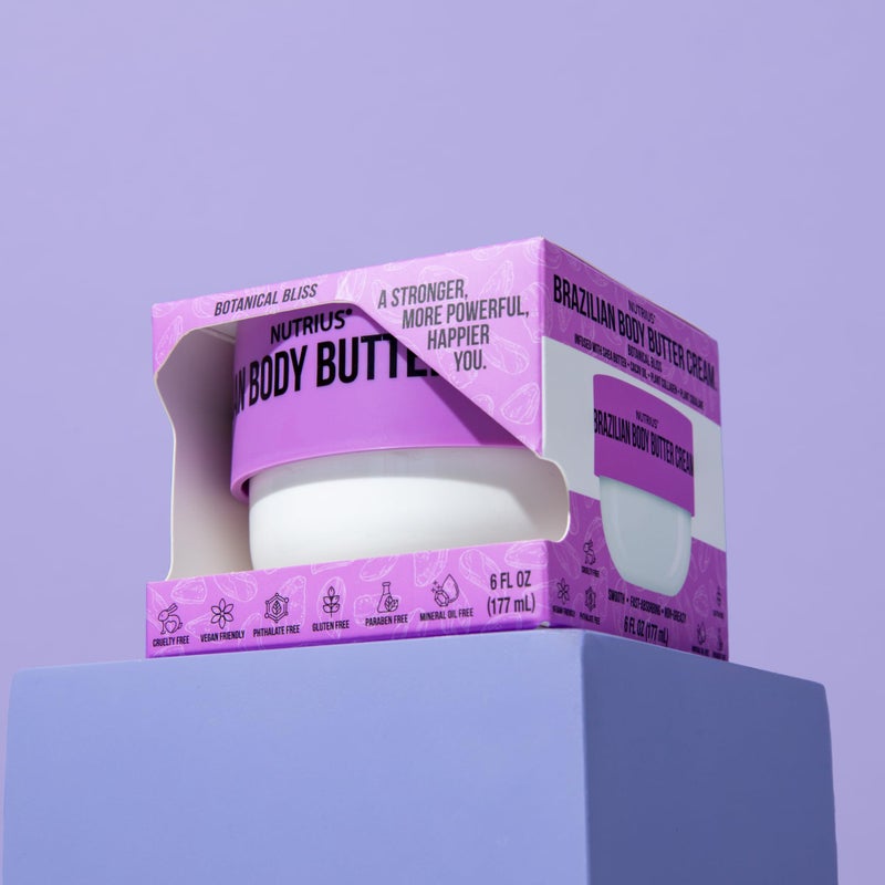 Nutrius Brazilian Body Butter Cream Botanical Bliss - Infused with Exquisite Botanicals for Luxurious Hydration and Nourishment - Unveiling Your Skin's Natural Radiance - 6 FL OZ - Image 3