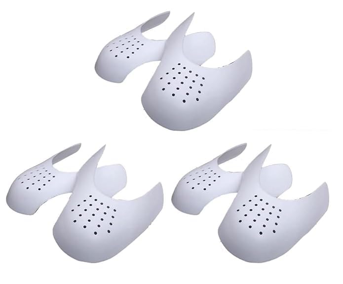 SITANSH Shoe Protectors for Air Force Anti-Wrinkle Shoes Protectors for Men's Soft Material Sneaker Guard Shoes Protector No Creases Shoes for Protection Safety Guard (White - 3 Pair) - Image 1