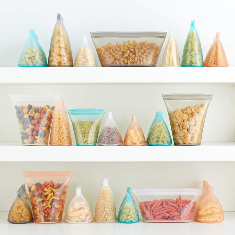 Zip Top Reusable Food Storage Bags | Medium Dish [Peach] | Silicone Meal Prep Container | Microwave  Dishwasher and Freezer Safe | Made in the USA - Image 4