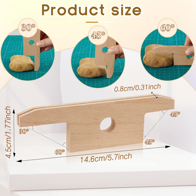 Amylove أدوات الفخار أميلوف 3 قطع أدوات قطع الطين أداة تقليم تشمل قاطع زاوية خشبي وسلكي وسكين فتل للفخار والسيراميك والنحت - Image 2