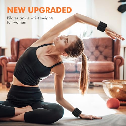 WUSOPU Wrist Weights, Ankle Weights for Women Men, Adjustable Wrist Weighted Bracelet for Home Gym Workout, Running, Yoga, Exercise, Strength Training, Set of 4 (2LB Each) - Image 5