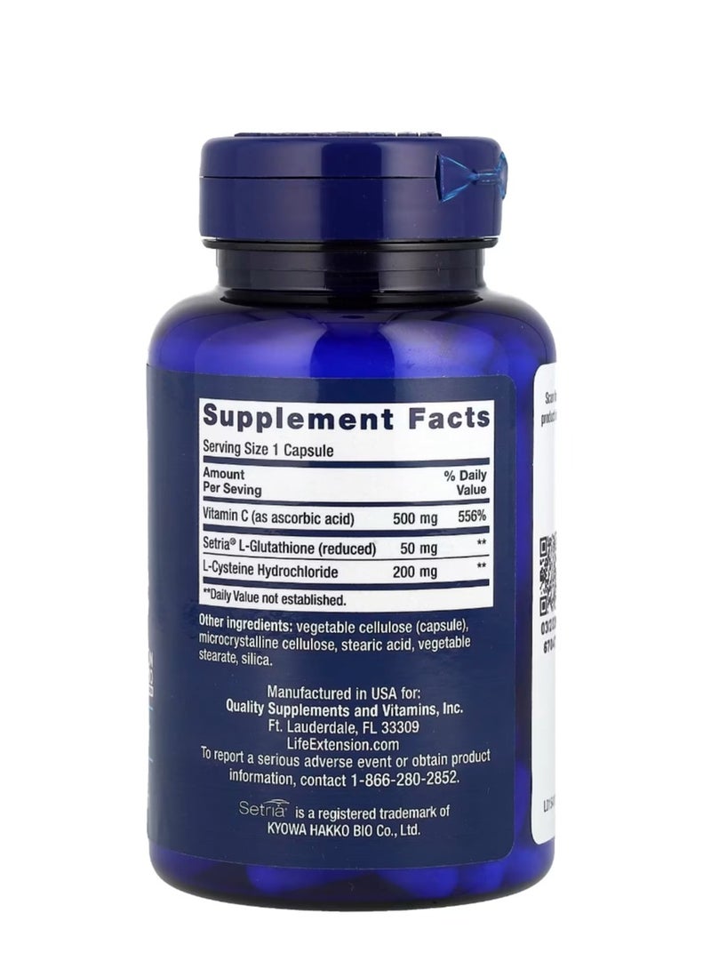 لايف إكستنشن الجلوتاثيون سيستين وسي 100 كبسولة - Image 2