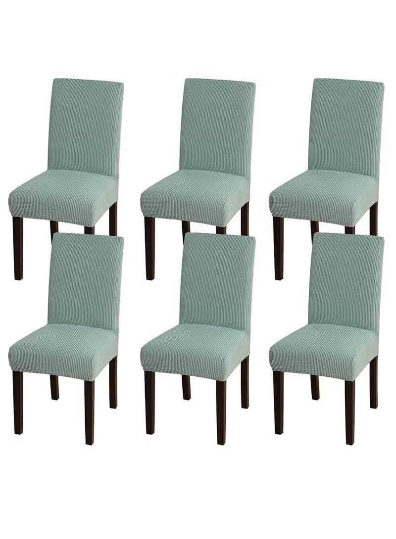 Dining Chair Covers Stretch Chair Covers for Dining Room Chair Slipcover Removable Kitchen Chair Covers Chair Protector Covers for Dining Room, Hotel (6pcs, green)  - Image 1