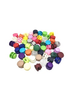 klarako 200 PCS Cord Lock Round Cord Lock Double Hole Cord Locks DIY Spring Buttons Spring Fastener for Camping Bags Clothing(Random Color)  - Image 1