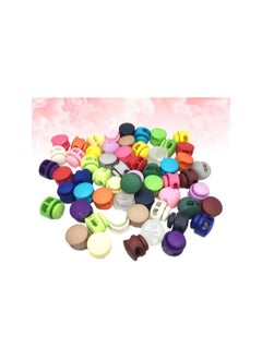 klarako 200 PCS Cord Lock Round Cord Lock Double Hole Cord Locks DIY Spring Buttons Spring Fastener for Camping Bags Clothing(Random Color)  - Image 4